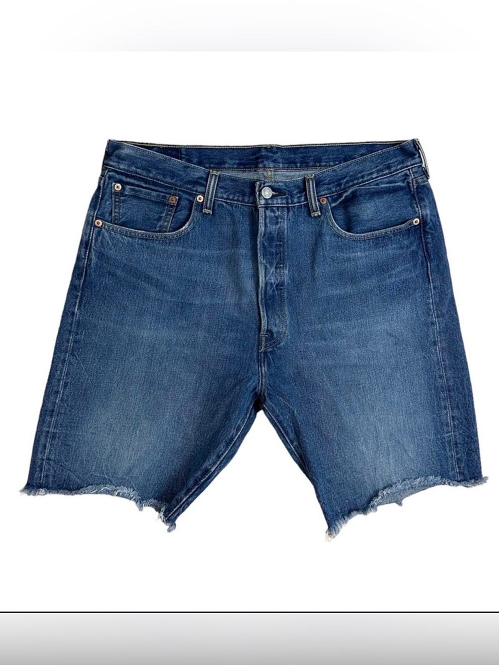 Levi's Jean Blue Distressed Denim Cutoff Shorts 501 CT size 36 Classic Vintage
